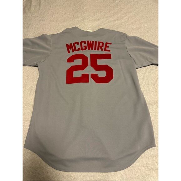 St. Louis Cardinals Size Large Mark McGwire Grey Jersey Majestic Vintage - Picture 7 of 8